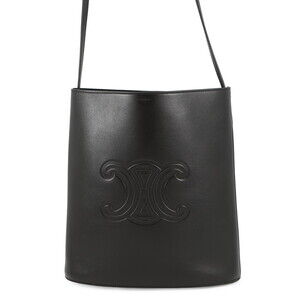 Celine Triomphe Small Bucket Bag in Calfskin Leather (118293) Black